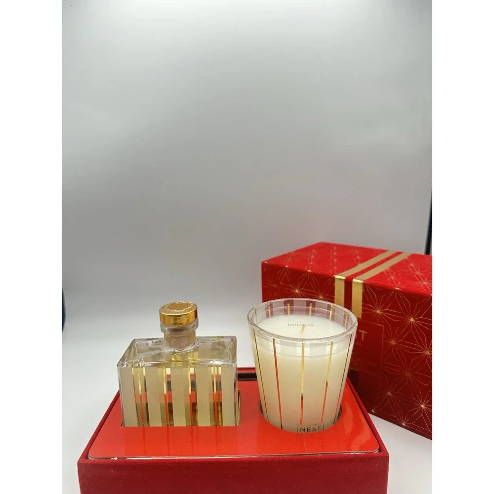 NEST New York Holiday Votive Candle & Reed Diffuser Gift Set New Sealed